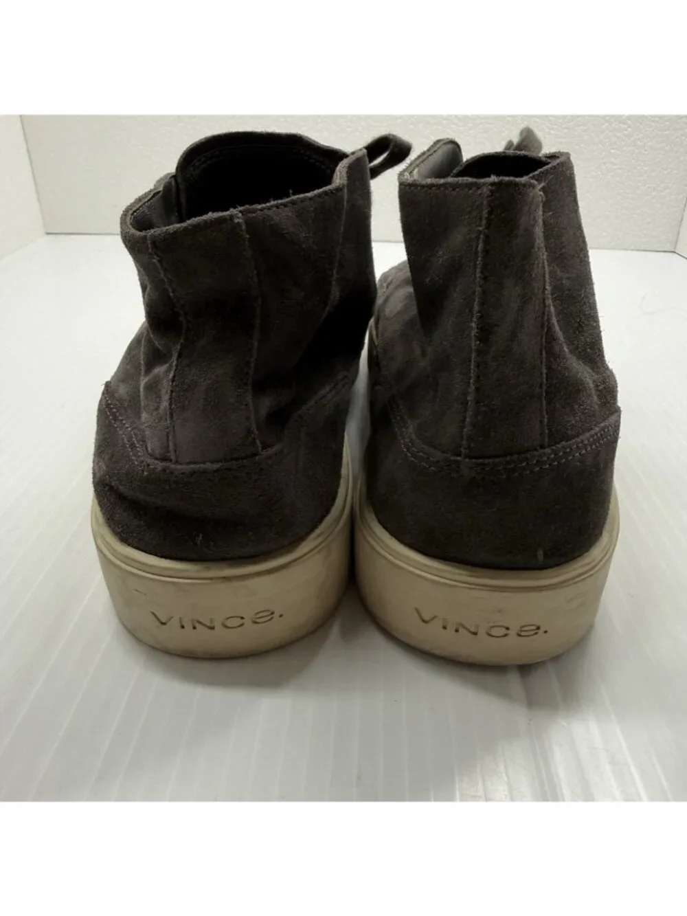 Vince Mens Suede Chukka Boots Size 7.5 Grey Moc Toe Minimalist Streetwear